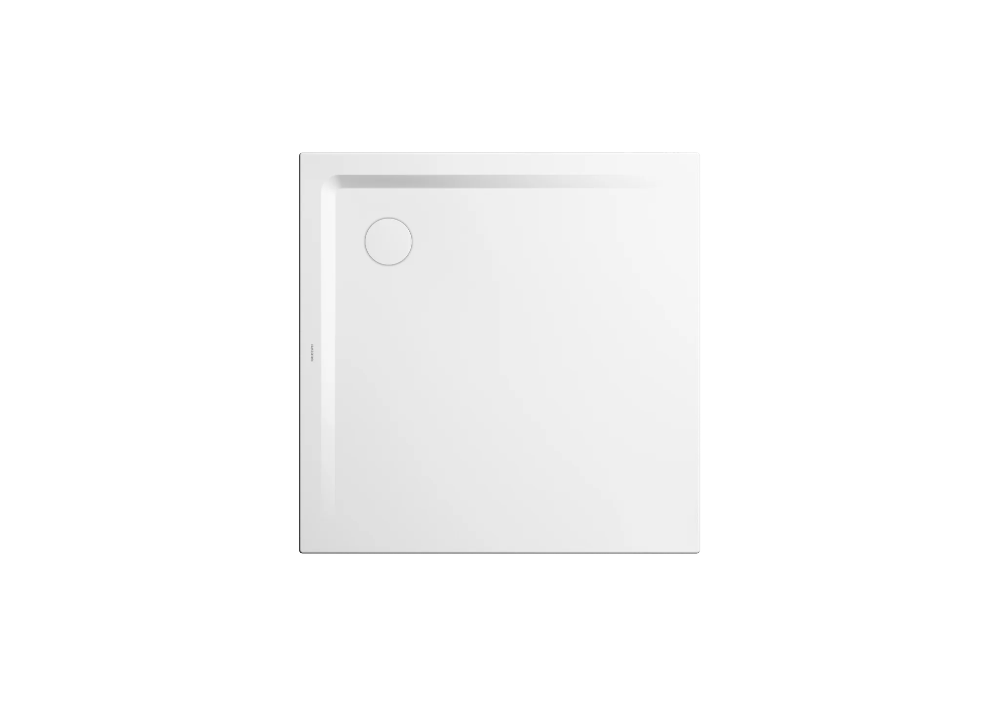 Kaldewei SUPERPLAN Duschfläche, alpinweiß, 900x900 mm, 25 mm tief, Eckablauf, bodeneben