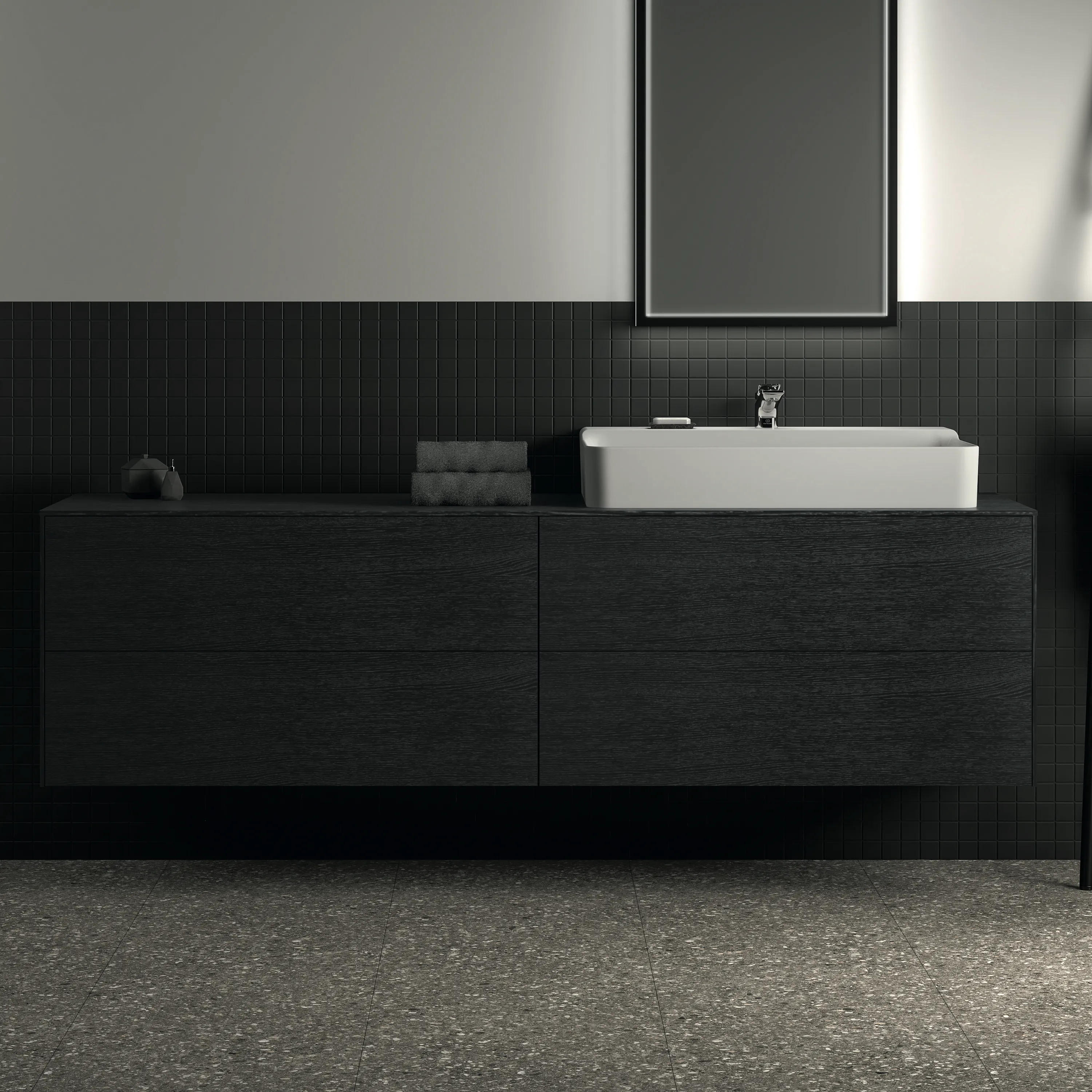 Ideal Standard Waschtischunterschrank „Conca“ 198,7 × 55 × 50,5 cm Eiche geflammt Furnier Ideal Standard Waschtischunterschrank „Conca“ 198,7 × 55 × 50,5 cm Eiche geflammt Furnier