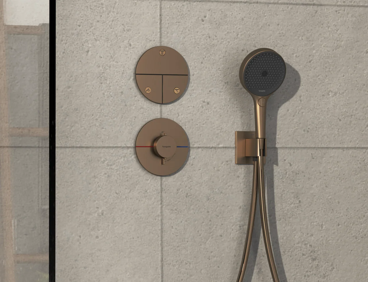 Hansgrohe ShowerSelect Comfort S Ventil Unterputz, Brushed Bronze, 3 Verbraucher, iBox universal 2, 26 l/min Durchfluss
