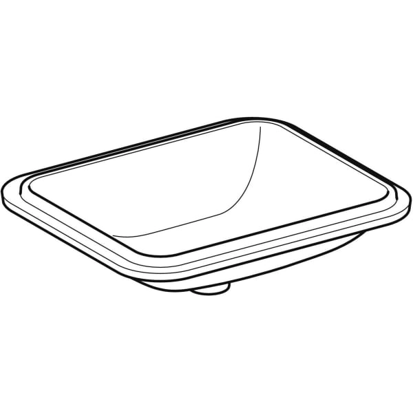 Unterbauwaschtisch „Variform“, rechteckig 58 × 49 cm in weiß alpin