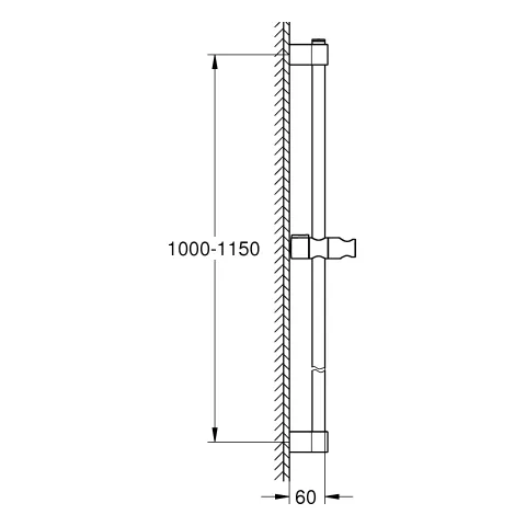 Brausestange Tempesta 26971_1, 1.150mm, mit Wandhaltern, Gleiter und Gelenkstück, obere Konsole variabel, chrom Brausestange Tempesta 26971_1, 1.150mm, mit Wandhaltern, Gleiter und Gelenkstück, obere Konsole variabel, chrom