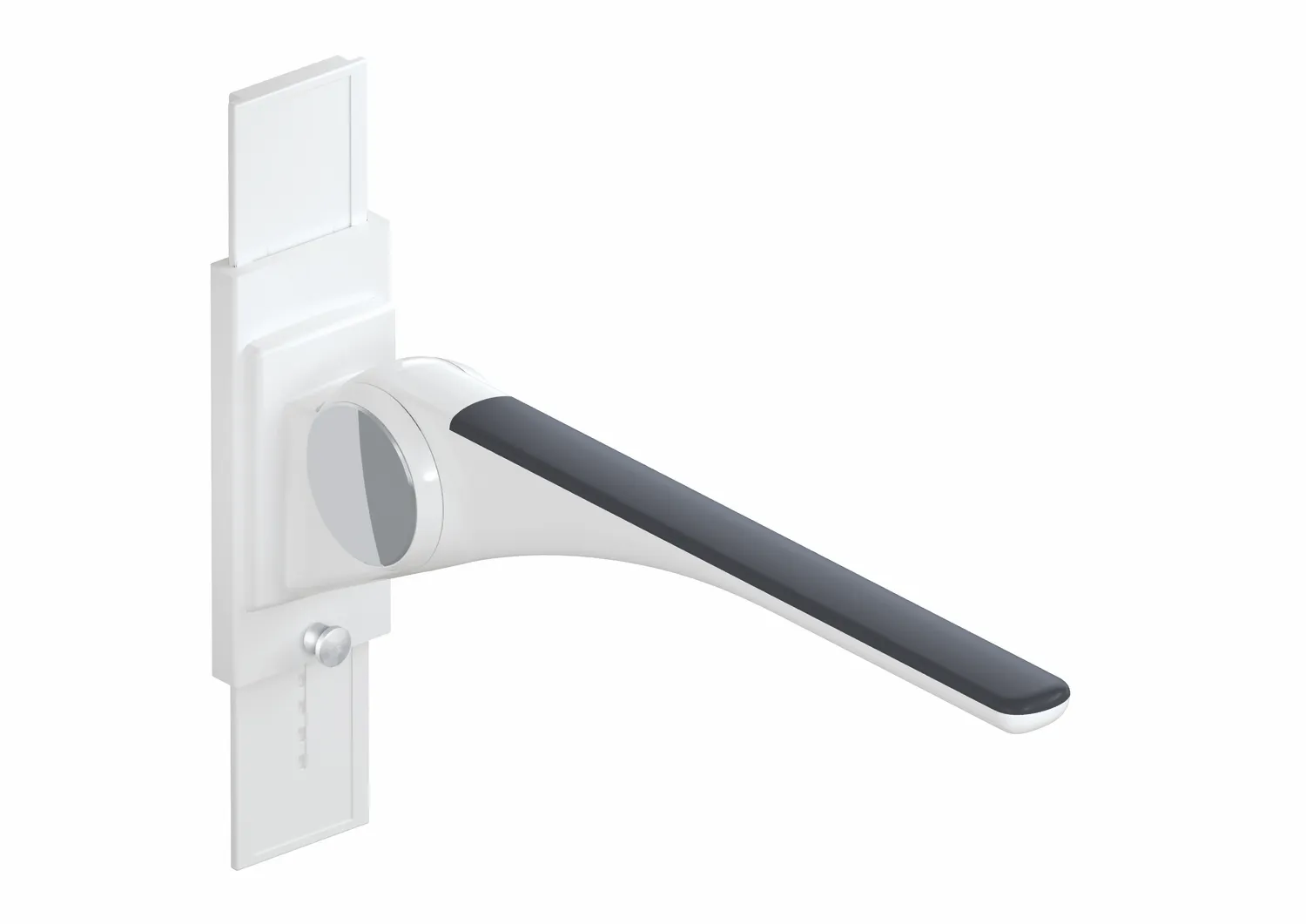 HEWI LifeSystem Stützklappgriff Basic, Ausleger Aluminium, plvb, Griffpad Kst., Kunststoffoberfläche u. kratzfeste Pulverbeschichtung, Ausld. 880 mm, mit Höhenverstellung HEWI LifeSystem Stützklappgriff Basic, Ausleger Aluminium, plvb, Griffpad Kst., Kunststoffoberfläche u. kratzfeste Pulverbeschichtung, Ausld. 880 mm, mit Höhenverstellung