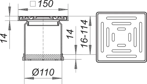 Aufsatz KE 10, 150 x 150 mm