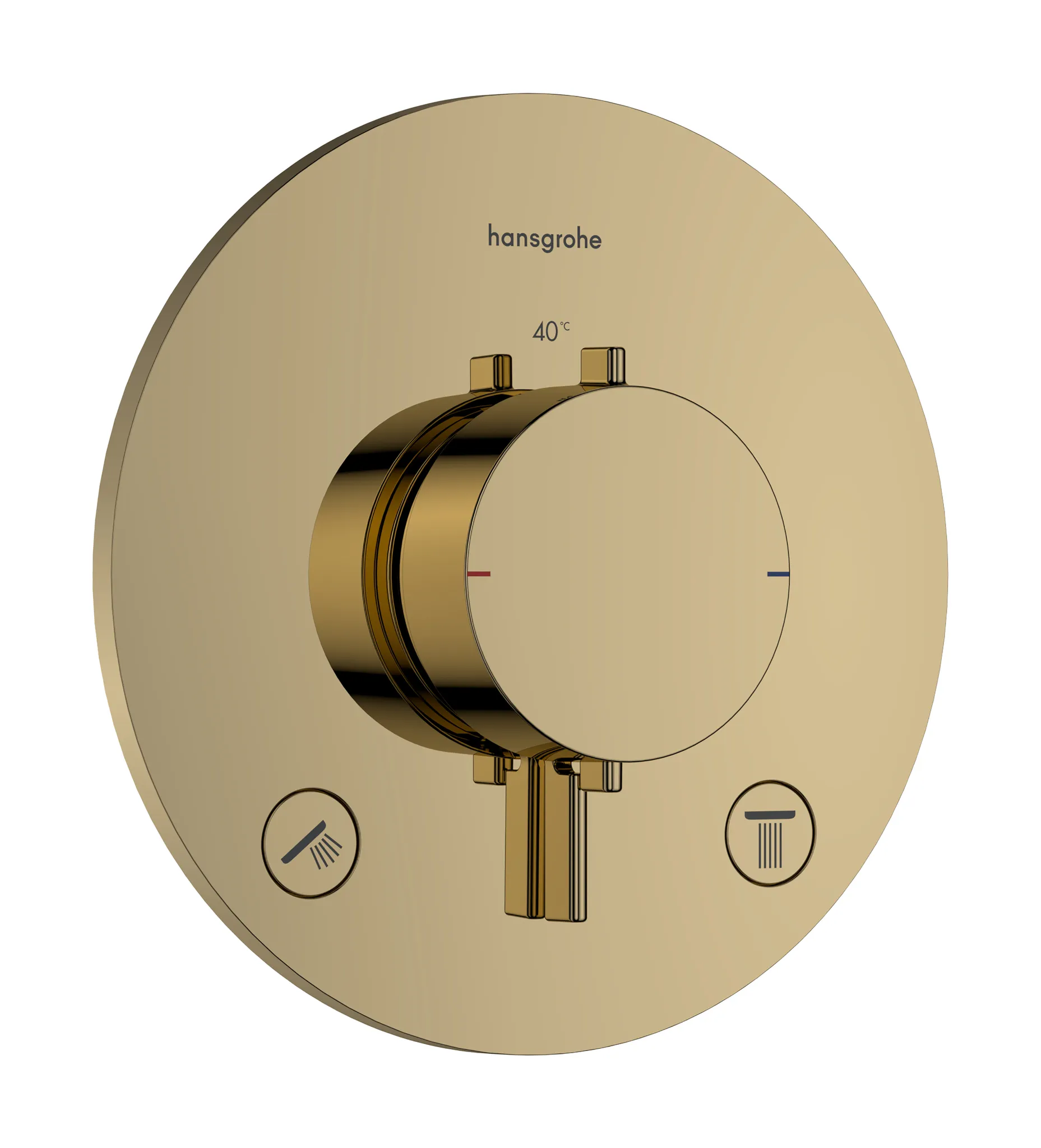 Hansgrohe Unterputz-Armatur „Ecostat Comfort S“ Ausladung 0 mm in Polished Gold Optic