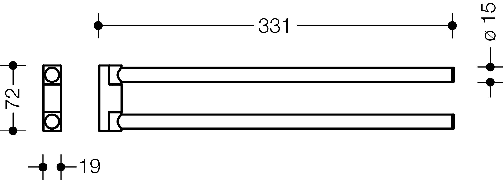 HEWI Handtuchhalter „System 162“ 1,9 cm