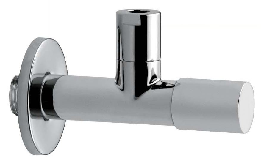 Eckventil AqvaZone - rund - 1/2″ × 3/8" - Schubrosette - chrom Eckventil AqvaZone - rund - 1/2″ × 3/8" - Schubrosette - chrom