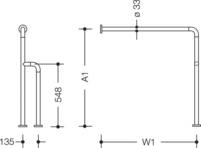 HEWI Boden-Wandstützgriff „Serie 801“ HEWI Boden-Wandstützgriff „Serie 801“