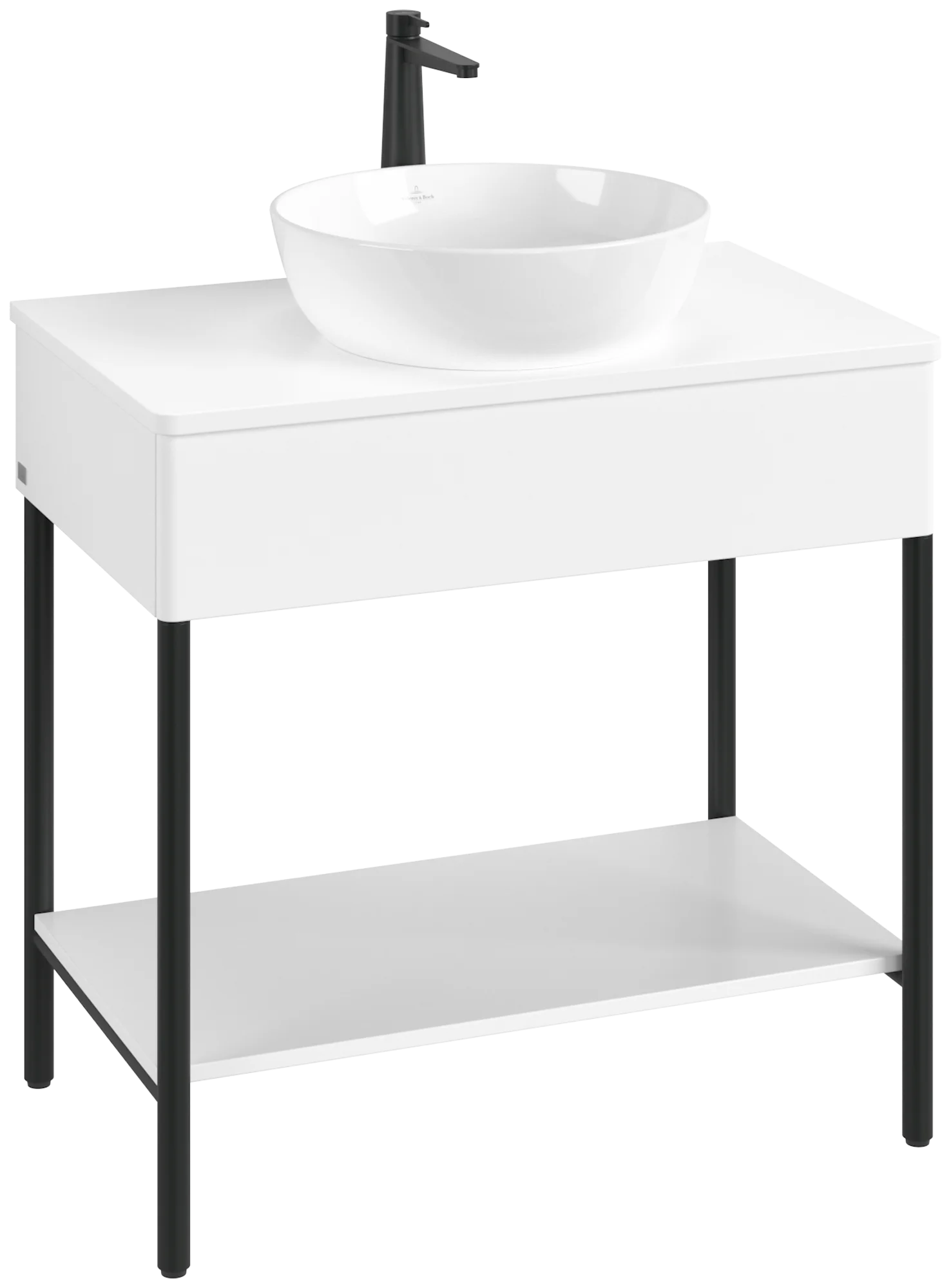 Villeroy & Boch Waschbeckenunterschrank Artis, Eckig White Matt Lacquer, 800x782x500mm, mit Metallgestell und Push-to-open Funktion Villeroy & Boch Waschbeckenunterschrank Artis, Eckig White Matt Lacquer, 800x782x500mm, mit Metallgestell und Push-to-open Funktion