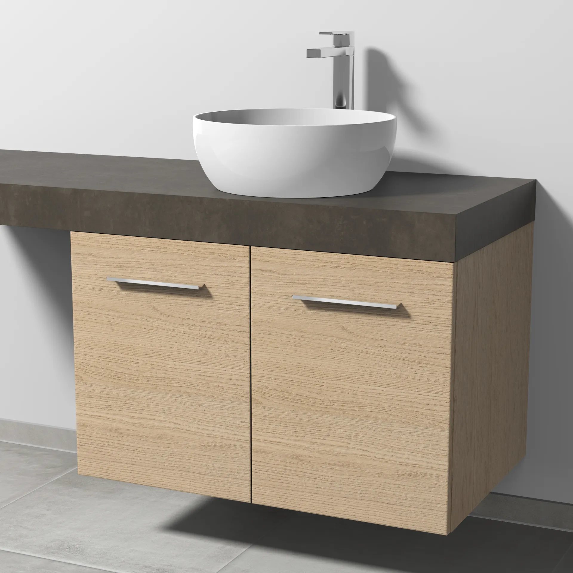 Sanipa Waschtischunterschrank „2morrow“ 800 × 510 × 520 mm in Eiche Nordic