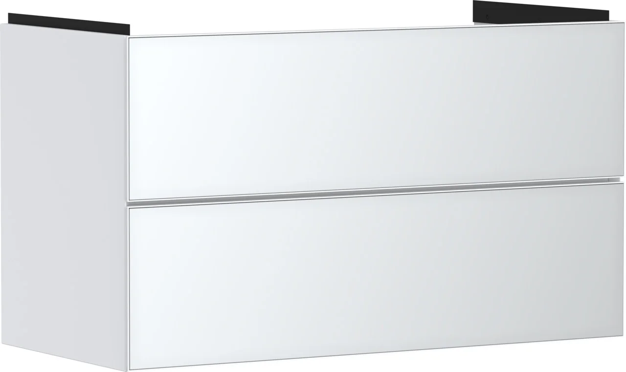 Hansgrohe Xevolos E Waschtischunterschrank Mattweiß, 980x475 mm, 2 Schubkästen, griff- und siphonausschnittlos, SoftClose, PushOpen, vormontiert