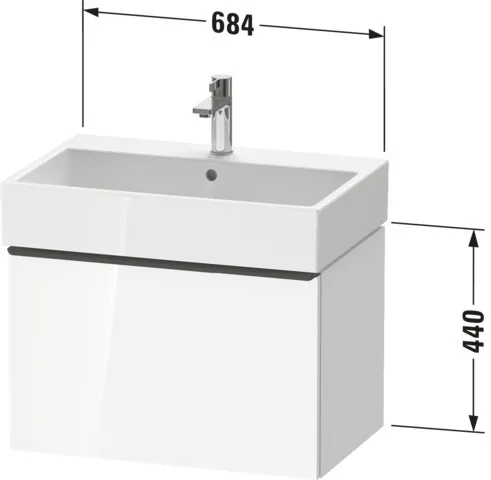 Duravit Waschtischunterschrank wandhängend „D-Neo“ 68,4 × 44 × 44,2 cm in Nussbaum Natur