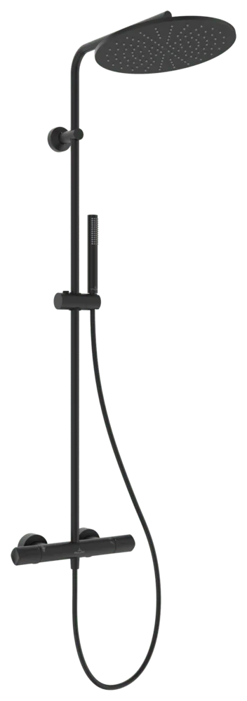 Villeroy & Boch Universal Showers Duschsystem, rund, matt schwarz, 325 x 586 x 1.221 mm, mit Thermostat und SmartPressure-Technologie Villeroy & Boch Universal Showers Duschsystem, rund, matt schwarz, 325 x 586 x 1.221 mm, mit Thermostat und SmartPressure-Technologie