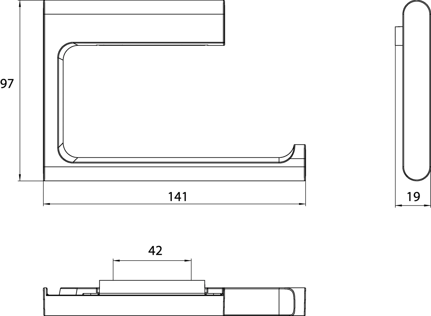 flow Papierhalter ohne Deckel schwarz flow Papierhalter ohne Deckel schwarz