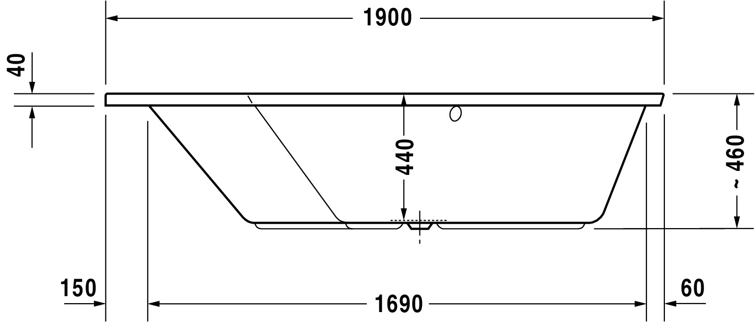 Duravit Whirlwanne „Paiova 5“ fünfeck 190 × 140 cm, links 
