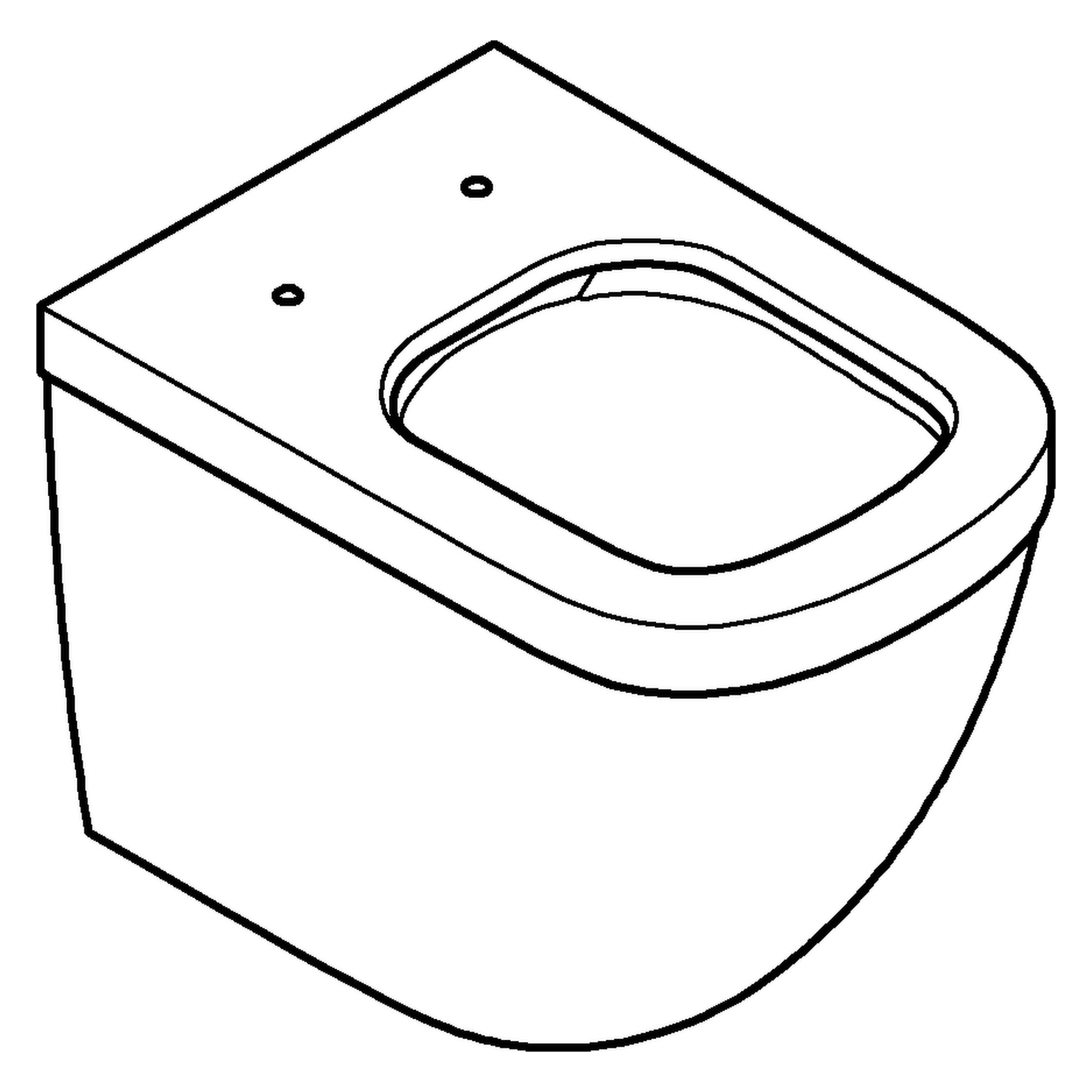 Stand-Tiefspül-WC Euro Keramik 39339, Abgang waagerecht, back to wall, spülrandlos, aus Sanitärkeramik, alpinweiß