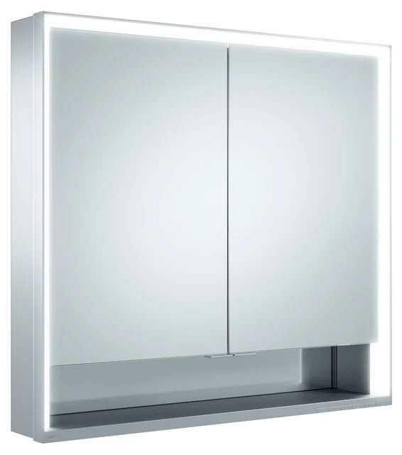 KEUCO ROYAL LUMOS Spiegelschrank Wandvorbau 2-türig kurze Tür silber-eloxiert KEUCO ROYAL LUMOS Spiegelschrank Wandvorbau 2-türig kurze Tür silber-eloxiert