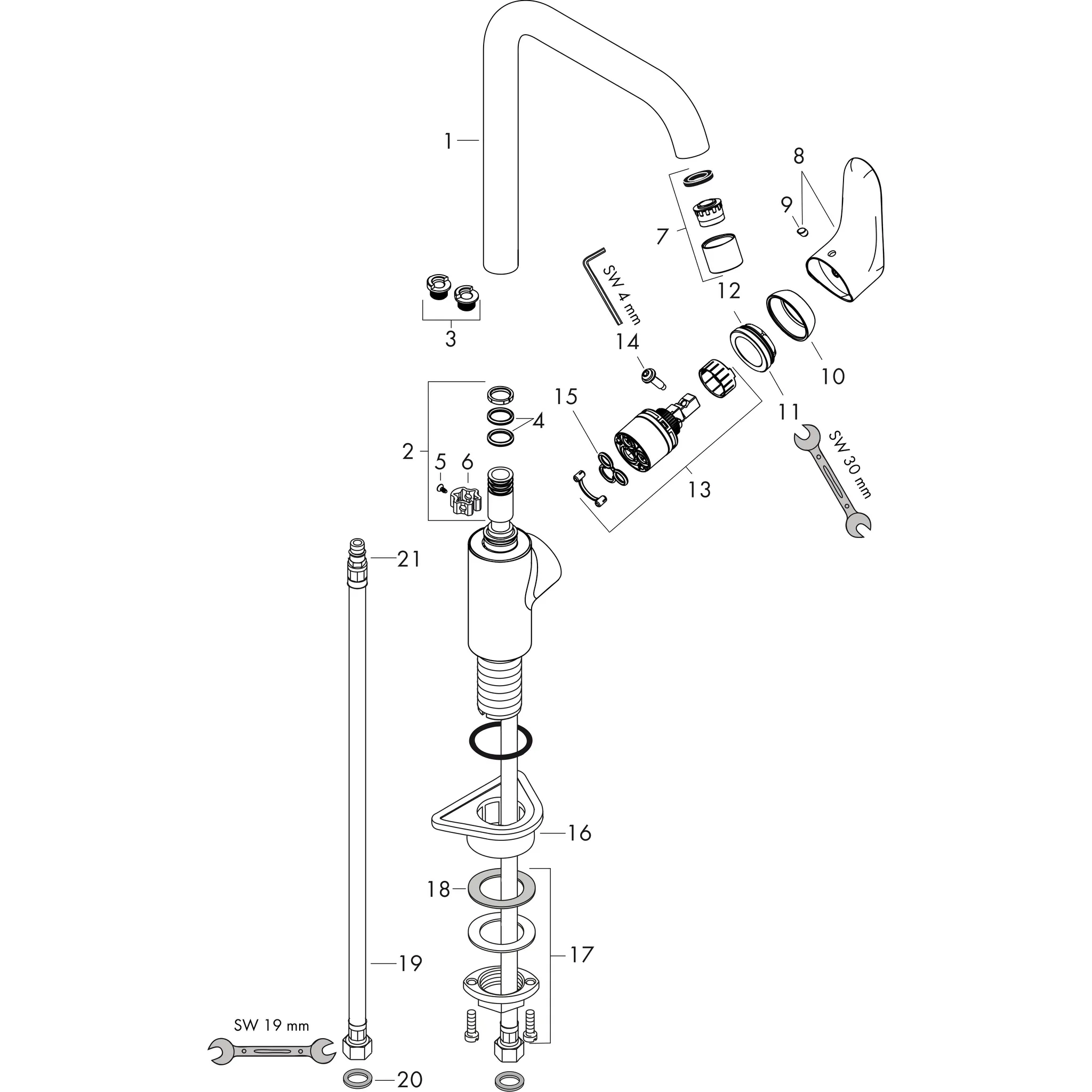 Hansgrohe Focus M41 Einhebel-Küchenmischer 260, 1jet, Chrom Hansgrohe Focus M41 Einhebel-Küchenmischer 260, 1jet, Chrom
