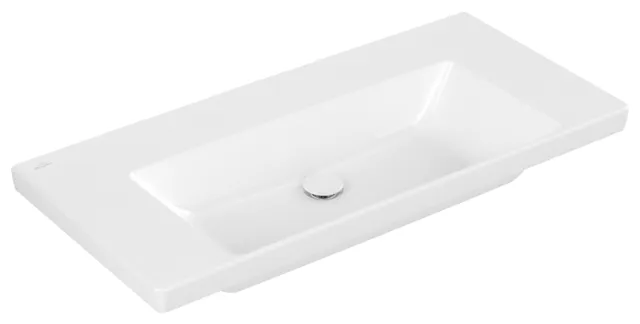 Villeroy & Boch Wandwaschtisch aus TitanCeram „Subway 3.0“ 1000 × 470 × 165 mm, ohne Hahnlochbohrung in Weiß Alpin Villeroy & Boch Wandwaschtisch aus TitanCeram „Subway 3.0“ 1000 × 470 × 165 mm, ohne Hahnlochbohrung in Weiß Alpin