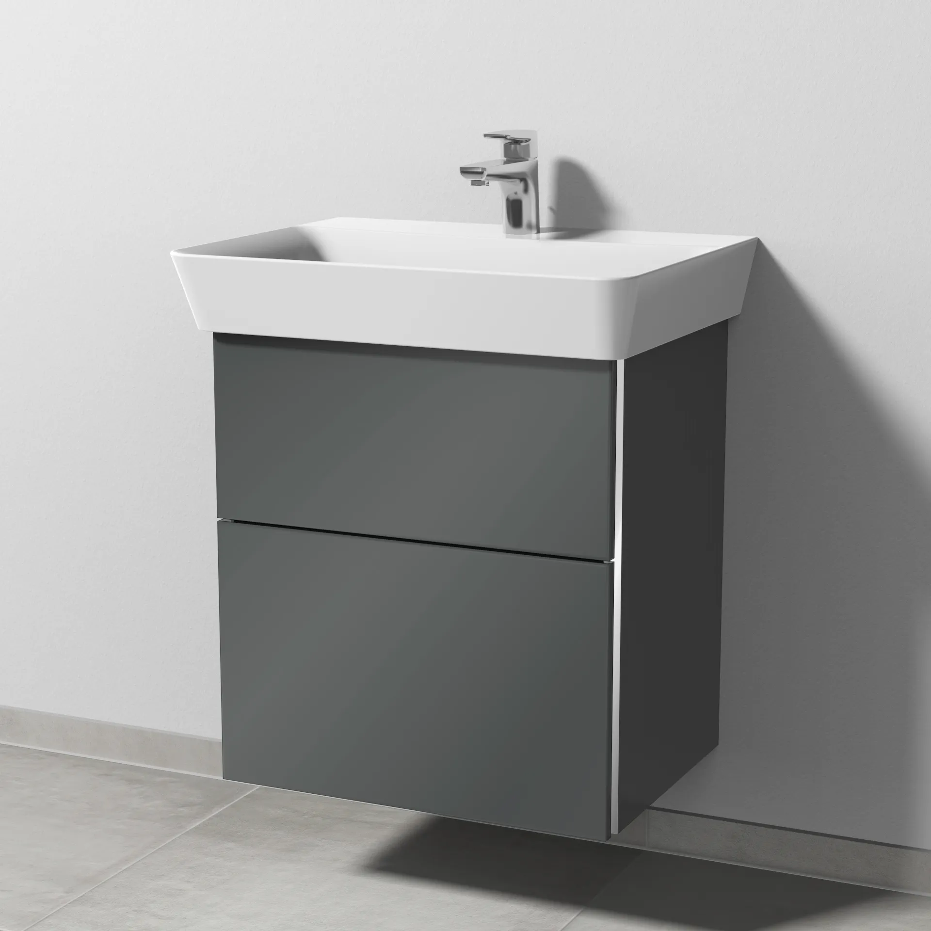 Sanipa Waschtischunterschrank „3way“ passend zu Keramik-Waschtische Connect Air Cube von Ideal Standard 525 × 582 × 402 mm in Anthrazit (glanz) Sanipa Waschtischunterschrank „3way“ passend zu Keramik-Waschtische Connect Air Cube von Ideal Standard 525 × 582 × 402 mm in Anthrazit (glanz)