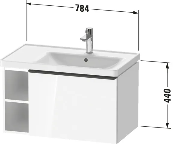 Duravit Waschtischunterschrank wandhängend „D-Neo“ 78,4 × 44 × 45,2 cm in Taupe Matt