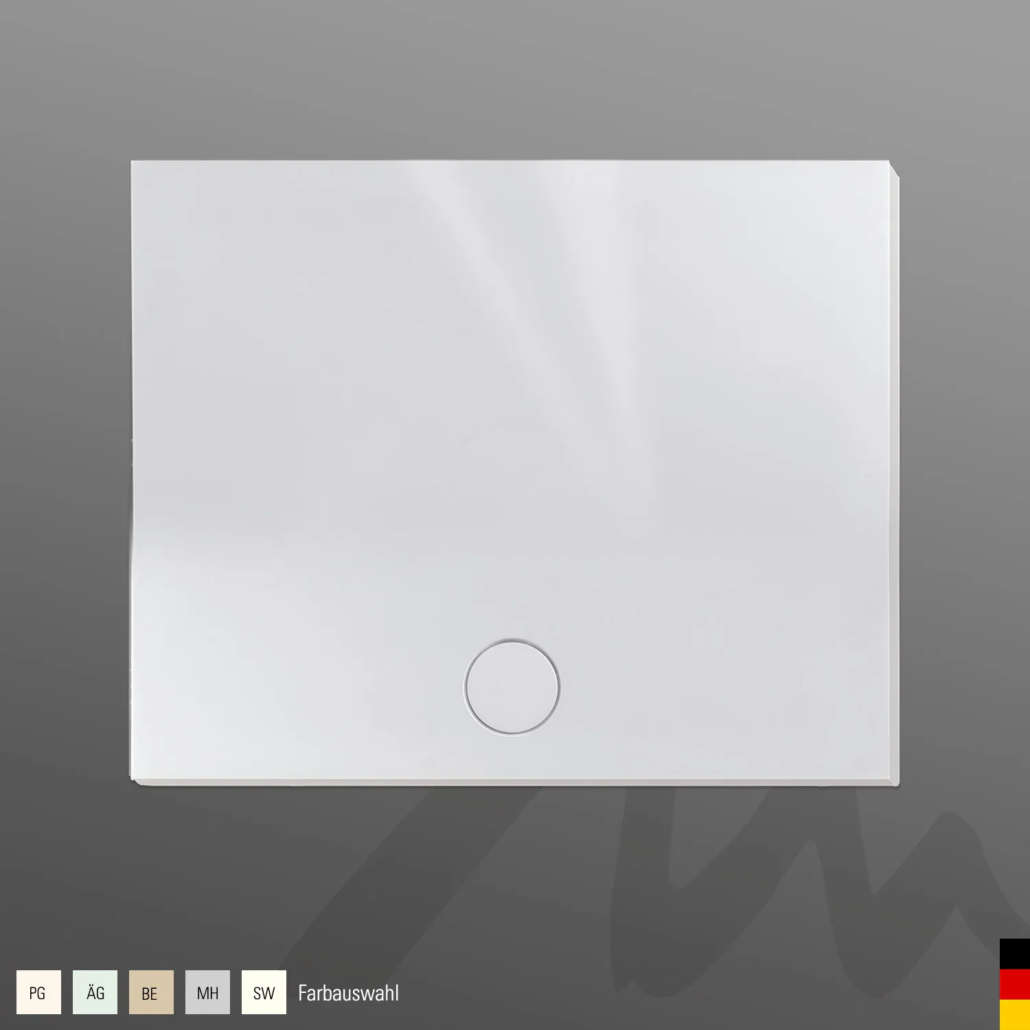 Mauersberger Duschwanne „davisi“ 1200 × 1000 mm in Manhatten-Grau