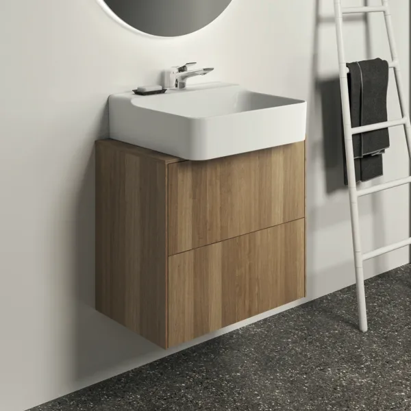 Ideal Standard Waschtischunterschrank „Conca“ 60,2 × 55 × 37,3 cm Walnuss dunkel Furnier Ideal Standard Waschtischunterschrank „Conca“ 60,2 × 55 × 37,3 cm Walnuss dunkel Furnier