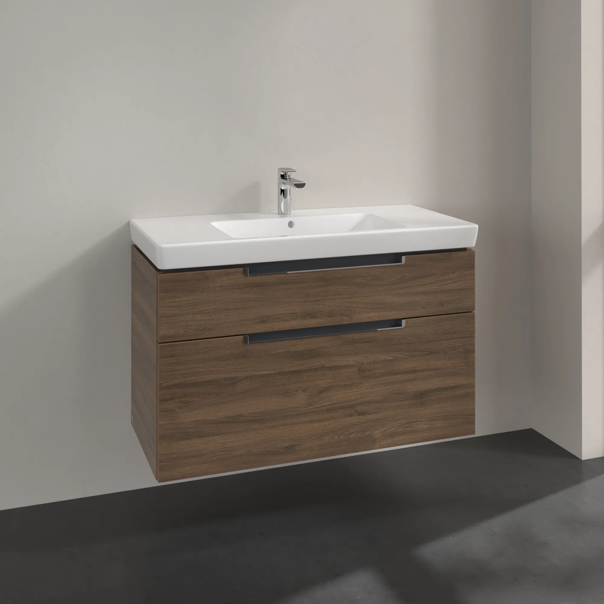 Villeroy & Boch Waschbeckenunterschrank Subway 2.0, Arizona Oak, 987 x 590 x 449 mm, 1 Waschbecken, mittig, 4 Auszüge mit SoftClosing, Wandmontage Villeroy & Boch Waschbeckenunterschrank Subway 2.0, Arizona Oak, 987 x 590 x 449 mm, 1 Waschbecken, mittig, 4 Auszüge mit SoftClosing, Wandmontage