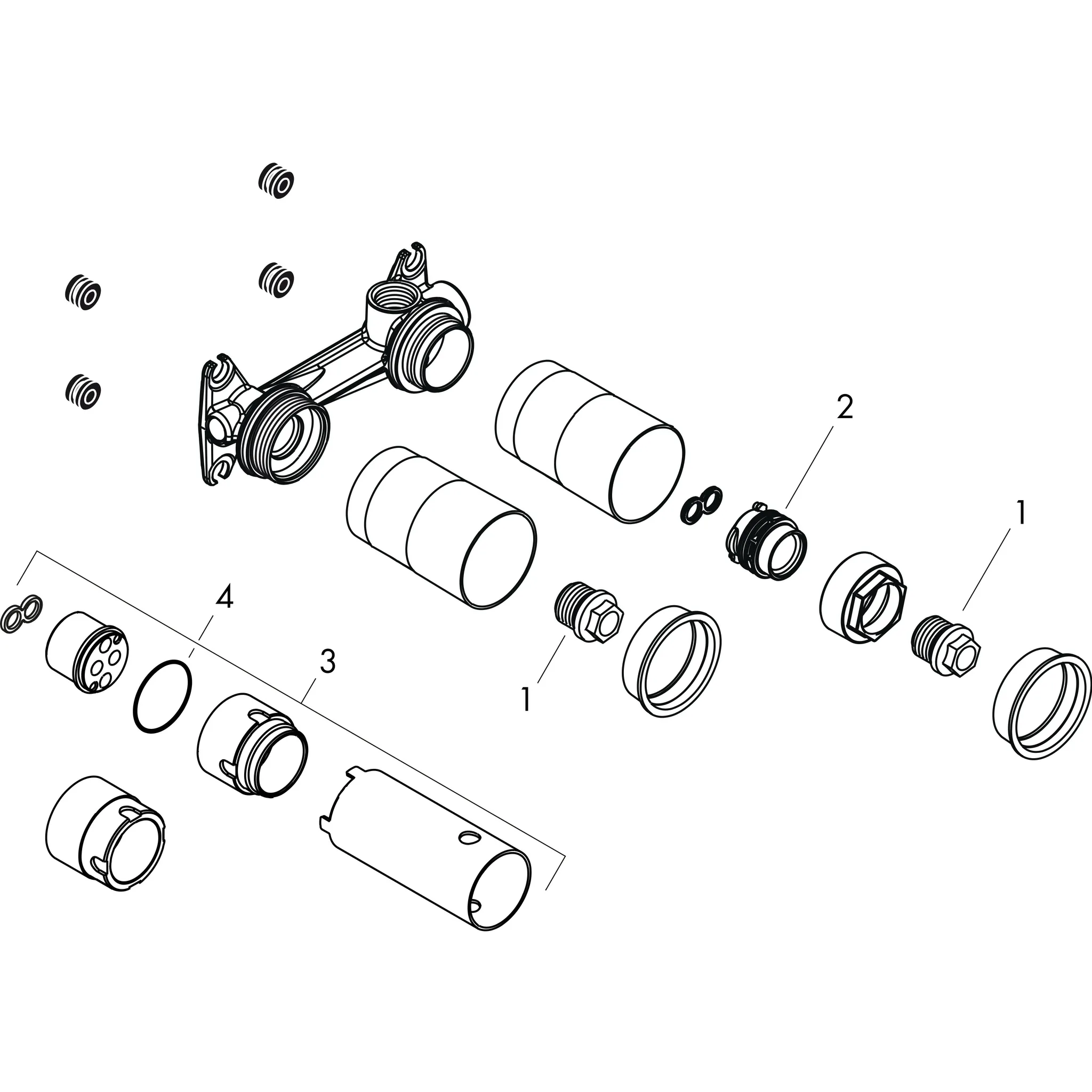 2-Loch Waschtischarmatur Grundkörper Unterputz DN15 2-Loch Waschtischarmatur Grundkörper Unterputz DN15