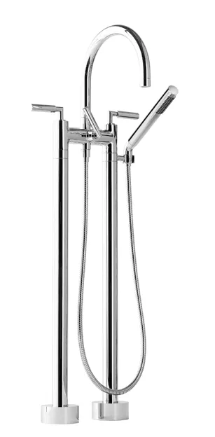 Wannen-Zweilochbatterie für freistehende Montage mit Handbrausegarnitur TARA Chrom 25943882 Wannen-Zweilochbatterie für freistehende Montage mit Handbrausegarnitur TARA Chrom 25943882