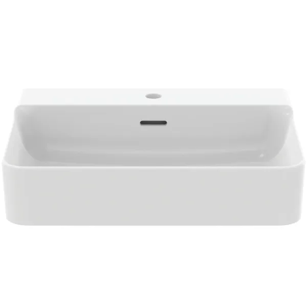Waschbecken „Conca“ 60 × 45 × 16,5 cm, Hahnlochposition mittig in Seidenweiß Waschbecken „Conca“ 60 × 45 × 16,5 cm, Hahnlochposition mittig in Seidenweiß