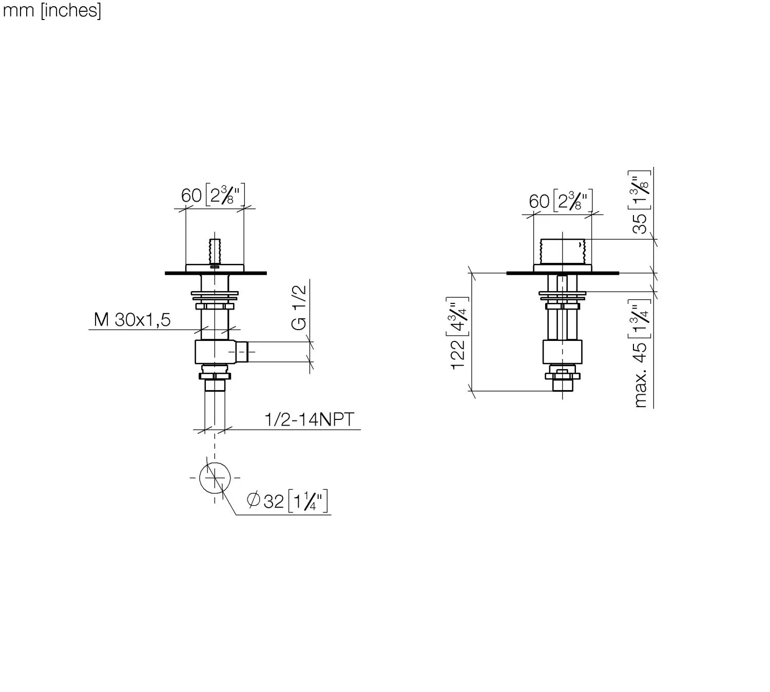 Dornbracht CL.1 Seitenventil linksschließend warm Chrom Dornbracht CL.1 Seitenventil linksschließend warm Chrom