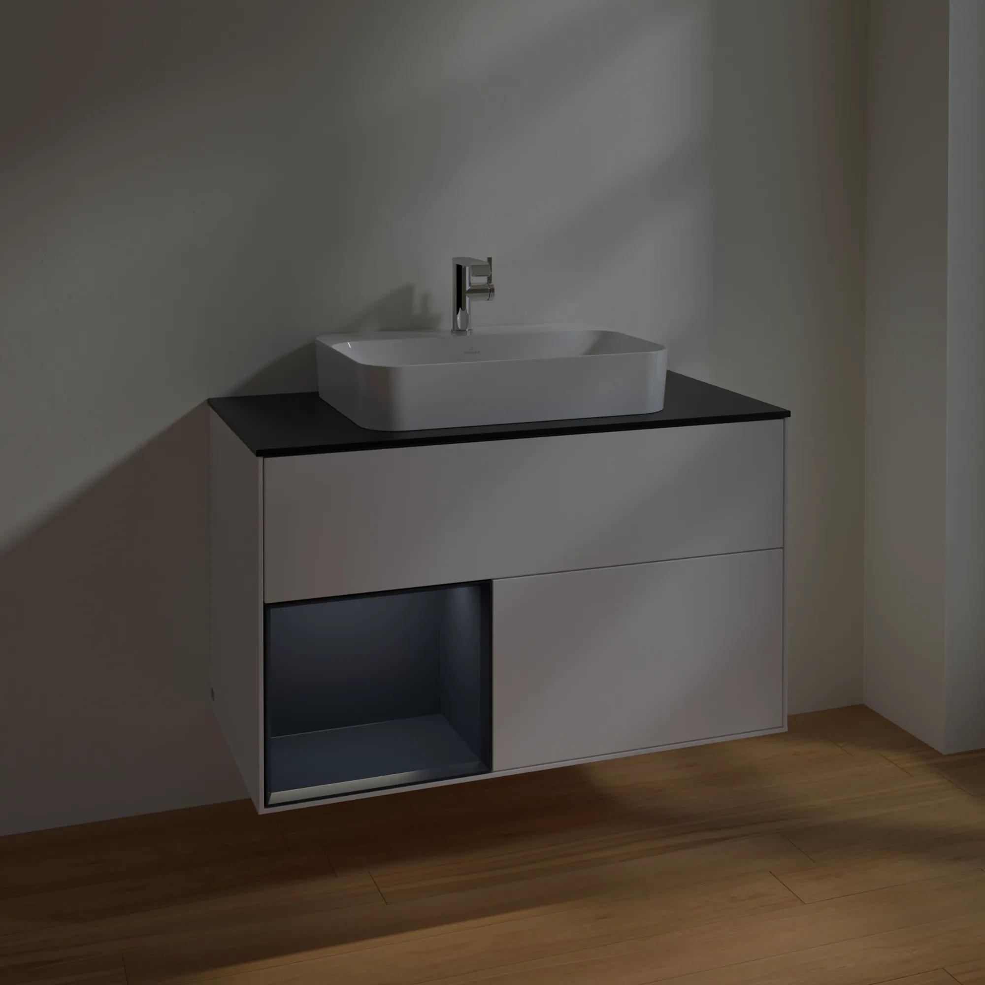 Villeroy & Boch Waschtischunterschrank „Finion“ für Schrankwaschtisch 1000 × 603 × 501 mm White Matt Lacquer, für Becken mittig