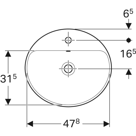 Einbauwaschtisch „Variform“ 50 × 45 cm 