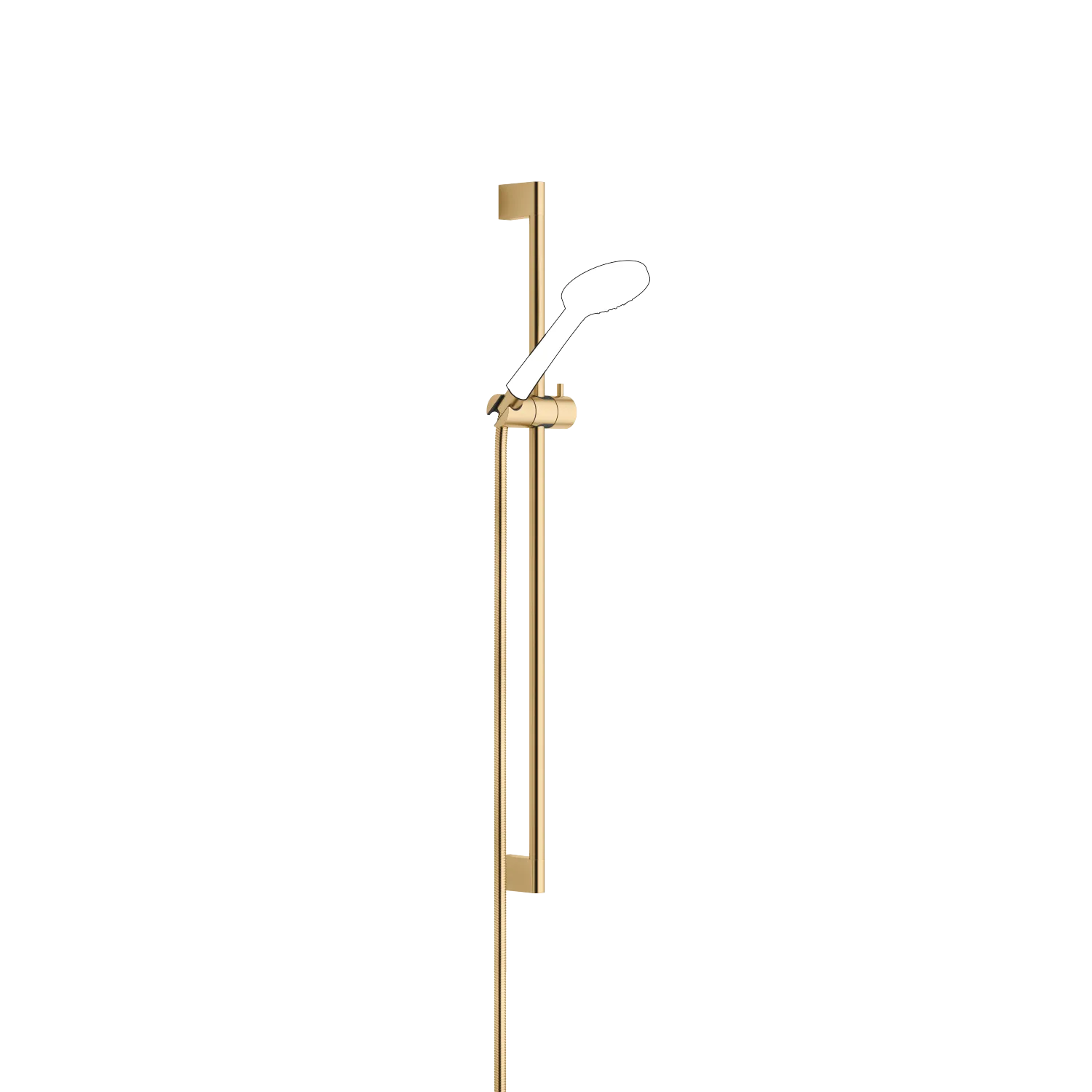 Dornbracht Duschgarnitur ohne Handbrause SERIENNEUTRAL Gold gebürstet PVD, Stichmaß 853 mm, Metallbrauseschlauch 1750 mm mit Verdrehschutz