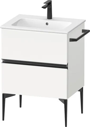 Duravit Waschtischunterschrank „Sivida“ 61 × 59,1 × 47,7 cm Front- & Korpusfarbe: Weiß Matt / Grifffarbe: Diamantschwarz / Größe: 61 × 47,7 × 59,1 cm Duravit Waschtischunterschrank „Sivida“ 61 × 59,1 × 47,7 cm Front- & Korpusfarbe: Weiß Matt / Grifffarbe: Diamantschwarz / Größe: 61 × 47,7 × 59,1 cm