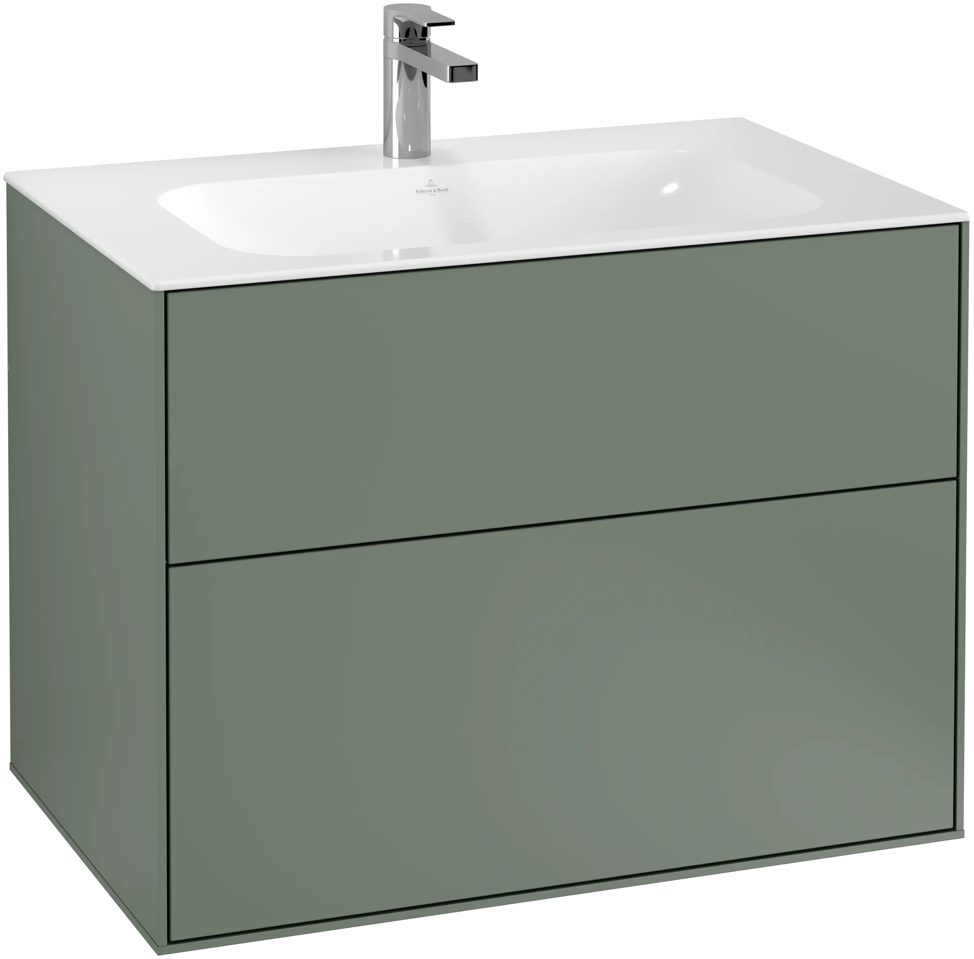 Villeroy & Boch Waschtischunterschrank „Finion“ für Schrankwaschtisch 796 × 591 × 498 mm Olive Matt Lacquer, für Becken mittig