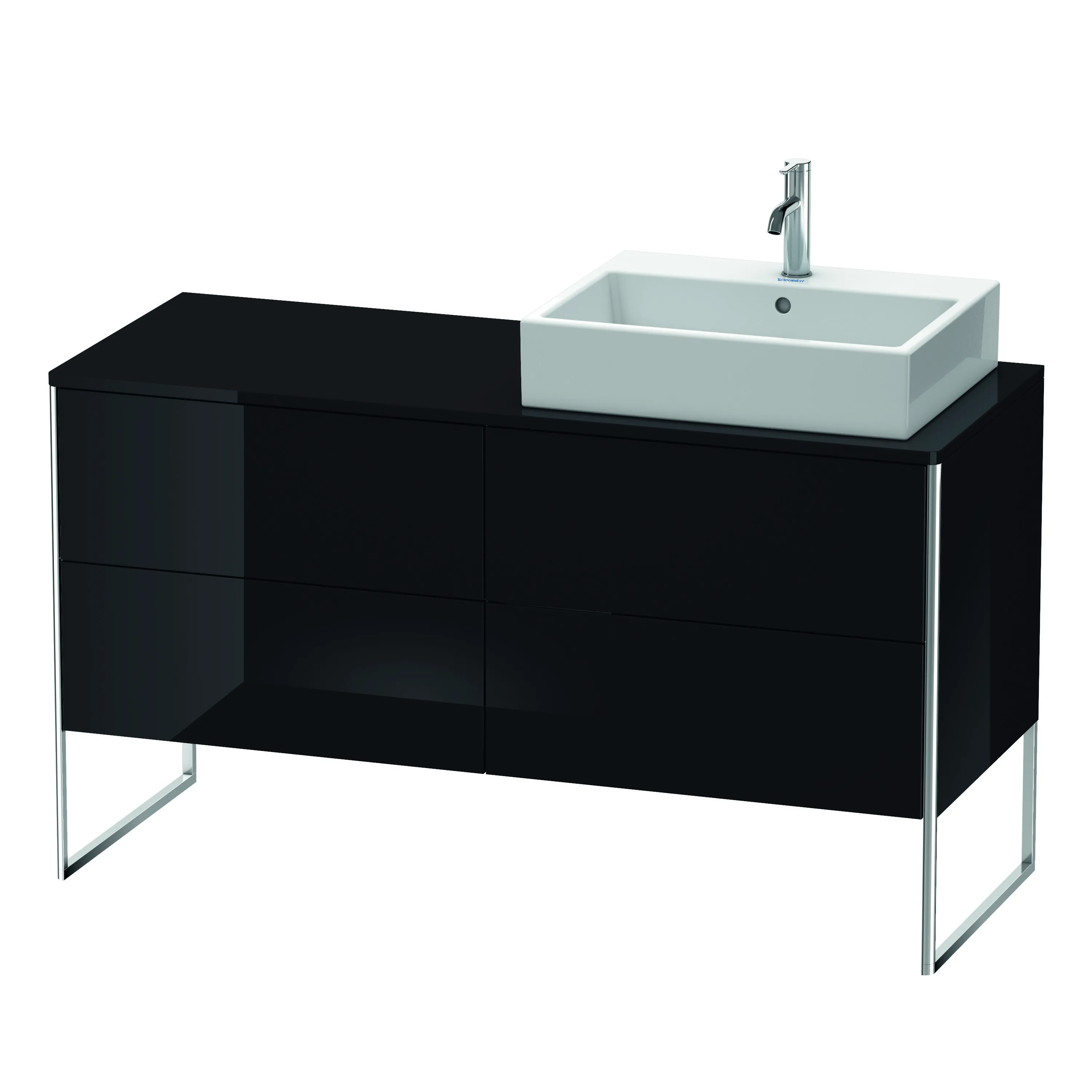 Duravit Waschtischunterschrank bodenstehend „XSquare“ 140 × 77,8 × 54,8 cm Schwarz Hochglanz Duravit Waschtischunterschrank bodenstehend „XSquare“ 140 × 77,8 × 54,8 cm Schwarz Hochglanz