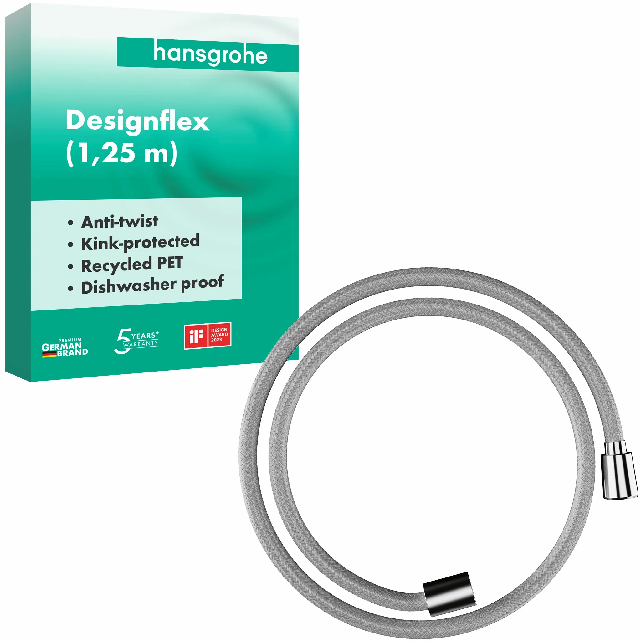 Hansgrohe Designflex Textilbrauseschlauch 125 cm Chrom Hansgrohe Designflex Textilbrauseschlauch 125 cm Chrom