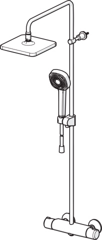 HA Regenbrause-Duscharmatur HANSAMICRA Style 4435 3-strahlig Ausladung 445 - 470 mm Chrom