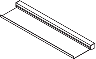 HEWI Ablage pulverbeschichtet in 48,2 × 2,5 × 13 cm