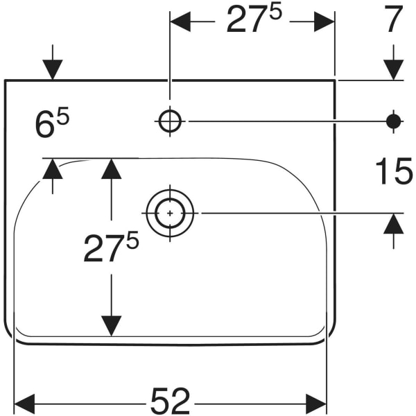 Wandwaschtisch „Smyle Square“, rechteckig, mit Überlauf, Hahnlochposition mittig 55 × 44 cm in weiß alpin Wandwaschtisch „Smyle Square“, rechteckig, mit Überlauf, Hahnlochposition mittig 55 × 44 cm in weiß alpin