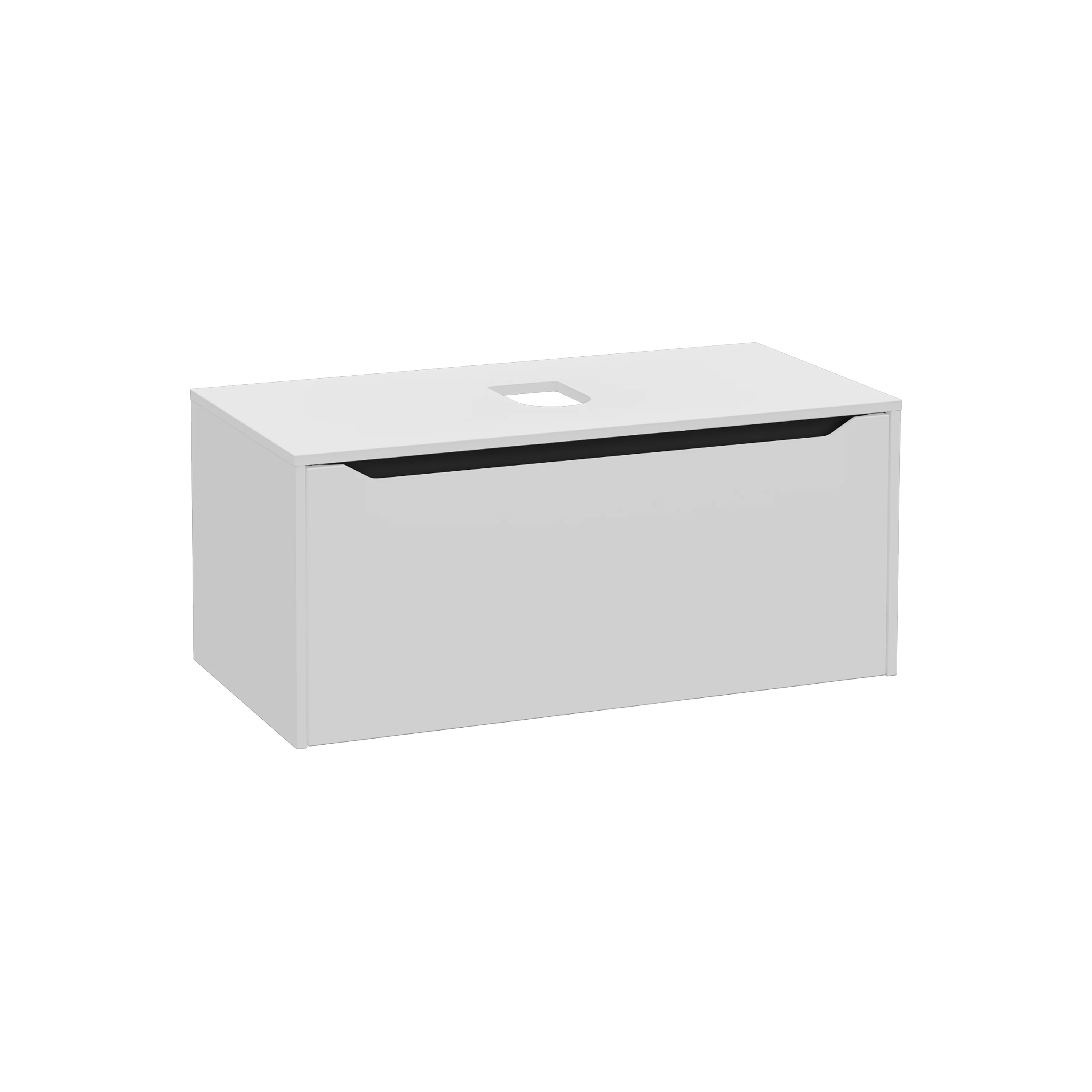 New Integra Square Waschtischunterschrank (Aufsatzwaschtisch) mit 1 Vollauszug 100 x 52 x 43 cm (BxTxH) Hellgrau Matt New Integra Square Waschtischunterschrank (Aufsatzwaschtisch) mit 1 Vollauszug 100 x 52 x 43 cm (BxTxH) Hellgrau Matt