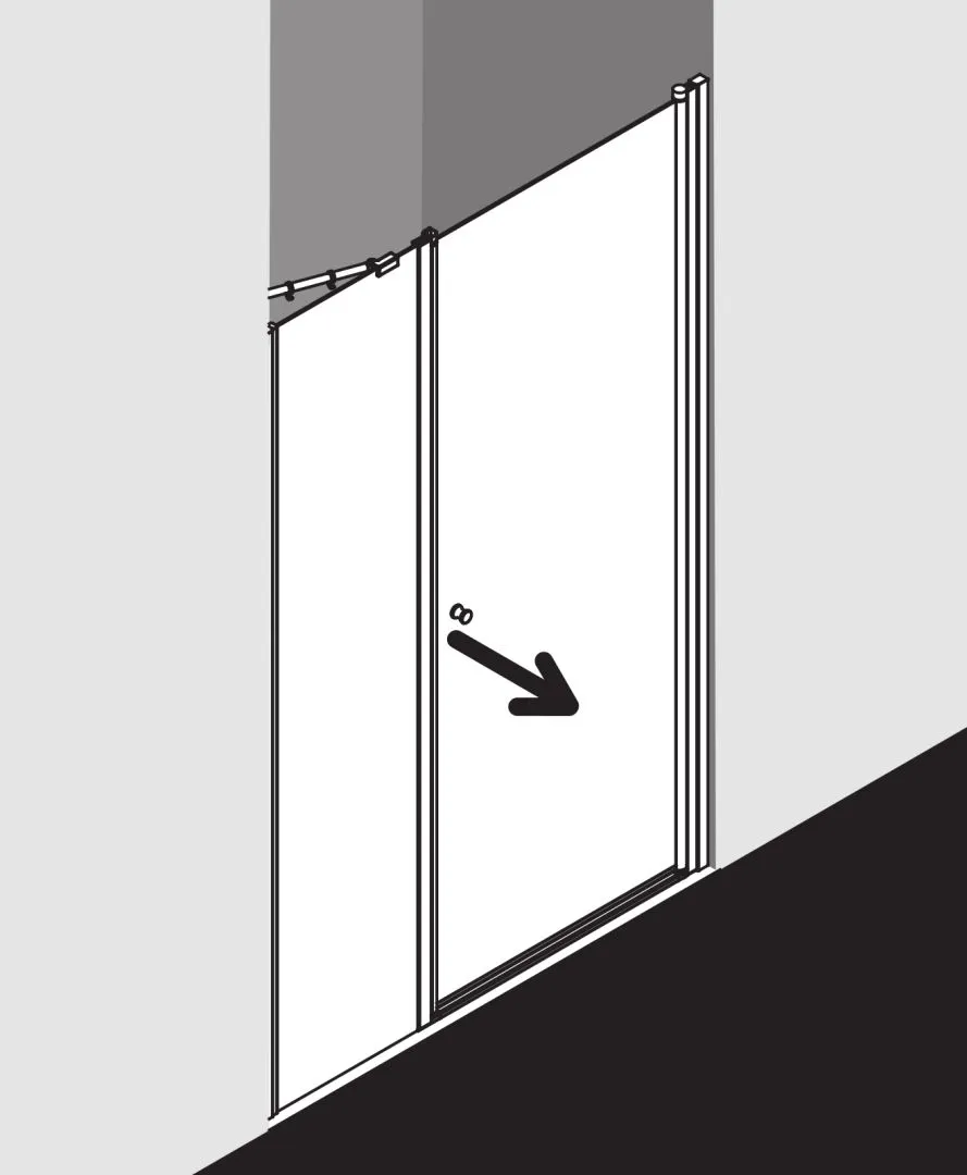 Kermi Duschdesign IBIZA 2000 Schwingtür und Festfeld, links Anschlag, 1750x1100 mm