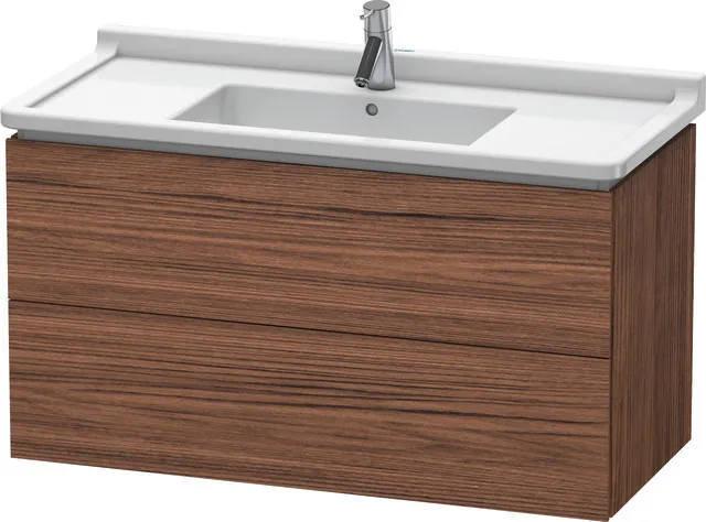 Duravit Waschtischunterschrank wandhängend „L-Cube“ 102 × 55,8 × 46,9 cm Nussbaum Dunkel Duravit Waschtischunterschrank wandhängend „L-Cube“ 102 × 55,8 × 46,9 cm Nussbaum Dunkel