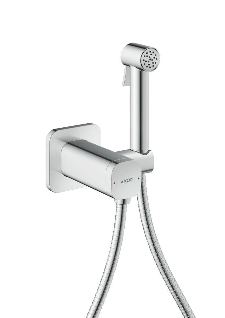 Hansgrohe AXOR Bidette Showers Handbrause 1-Jet softsquare, Mischwasser, Chrom, Brauseschlauch 1.250 mm Hansgrohe AXOR Bidette Showers Handbrause 1-Jet softsquare, Mischwasser, Chrom, Brauseschlauch 1.250 mm