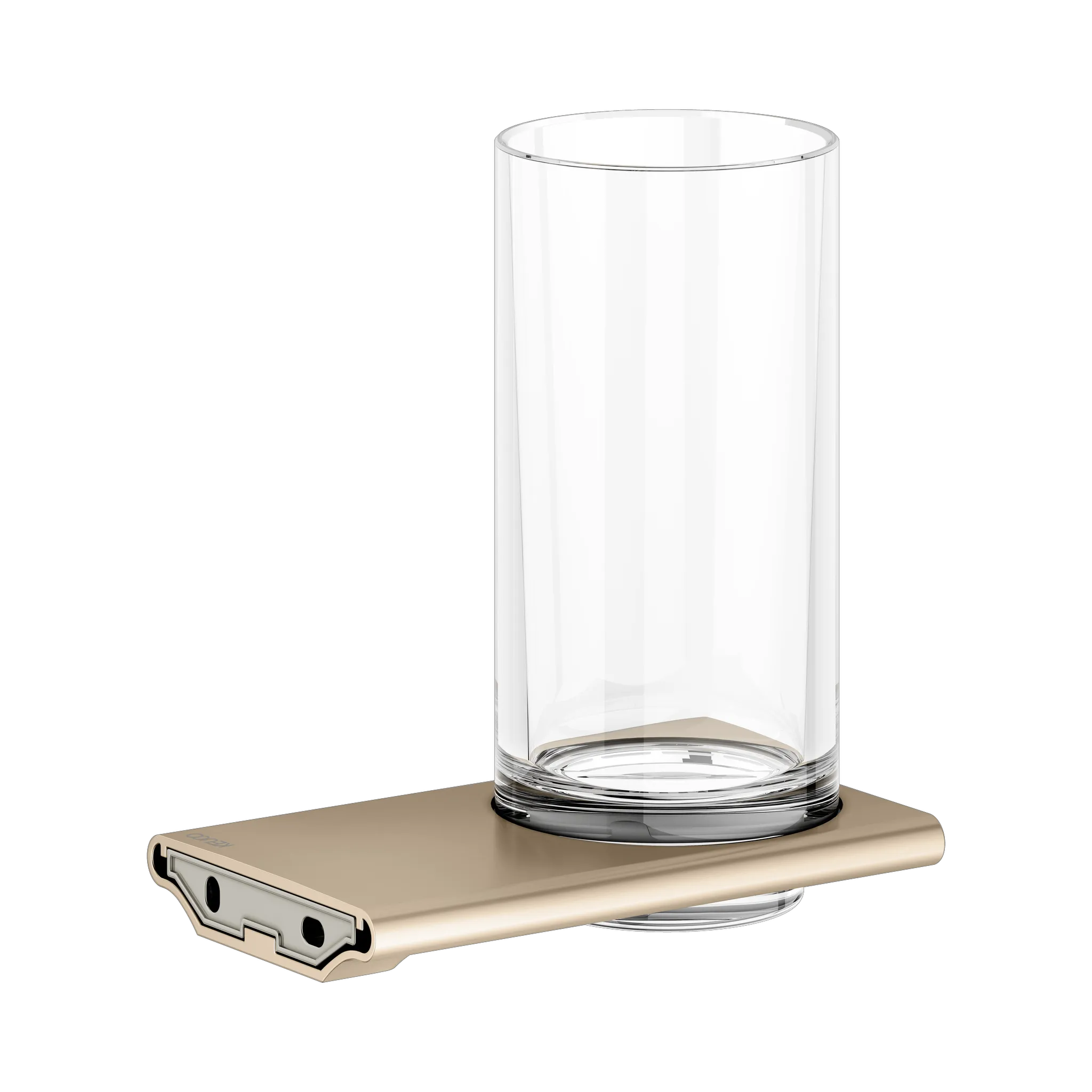 KEUCO EDITION 400 Glashalter mit Echtkristall-Glas Bronze gebürstet