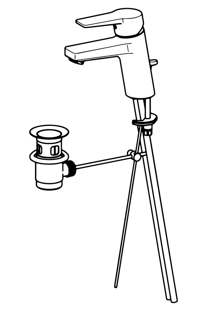 HansaTWIST Waschtischarmatur HansaTWIST 0909 Kupferrohr Zugstangenablaufgarnitur Ausladung 121 mm DN15 Chrom