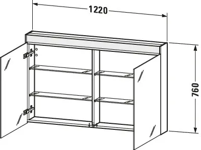 Duravit Spiegelschrank „Brioso“ 122 × 76 × 14,8 cm