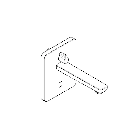 ZENTA-E UP-Wandarmatur Eckig mit Mischhebel, 190mm Auslauf chrom