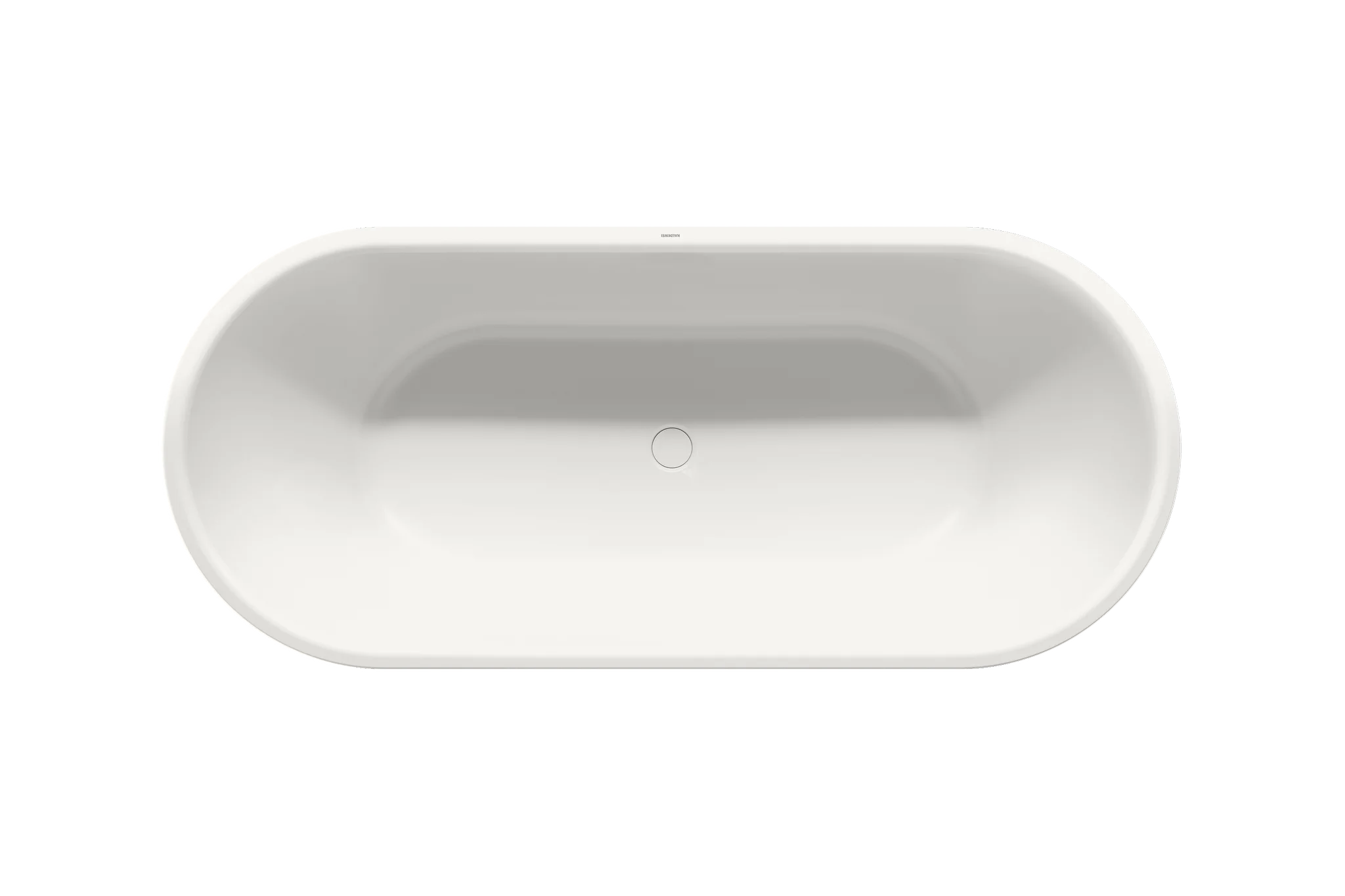 Kaldewei MEISTERSTÜCK CLASSIC DUO OVAL Badewanne, alpinweiß matt, 1650x710 mm, freistehend mit mittigem Ab- und Überlaufdeckel